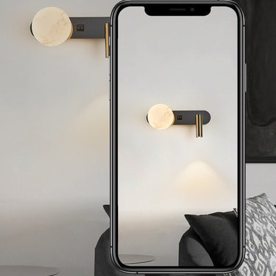 Modern Minimalist Round Aluminium Iron Jade Powder Acrylic 2-Light Wall Sconce Lamp For Bedroom