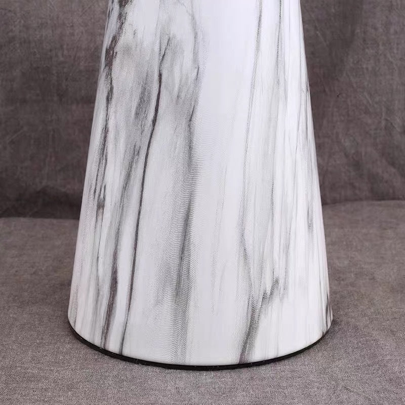 Contemporary Scandinavian Trapezoidal Base PVC Fabric Iron 1-Light Table Lamp For Bedroom