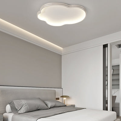 Modern Minimalist Cloud Shape Aluminium Iron Silicone Flush Mount Ceiling Light For Bedroom