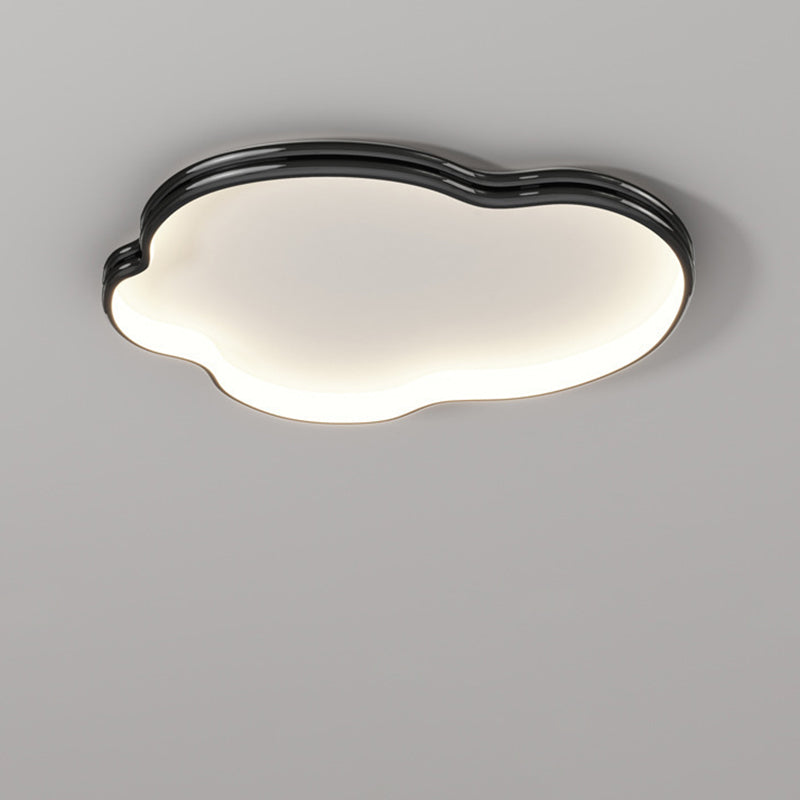 Modern Minimalist Cloud Shape Aluminium Iron Silicone Flush Mount Ceiling Light For Bedroom