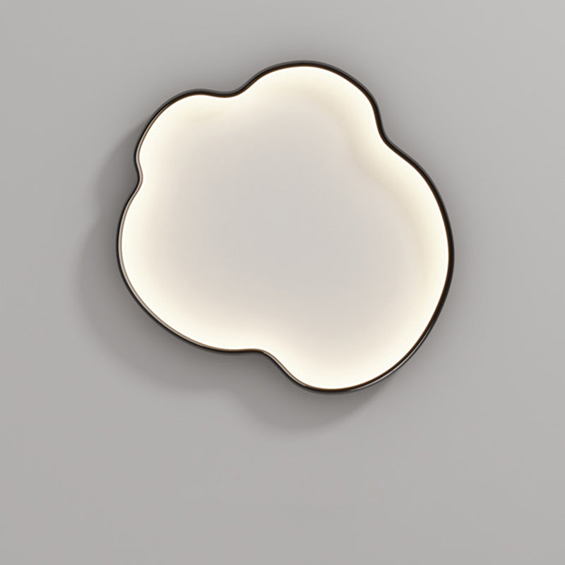 Modern Minimalist Cloud Shape Aluminium Iron Silicone Flush Mount Ceiling Light For Bedroom