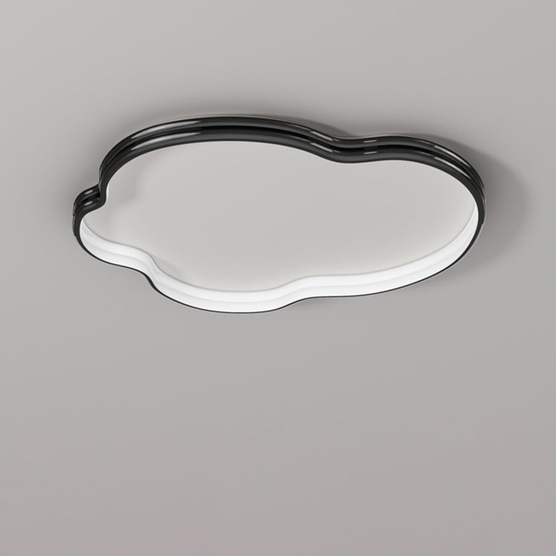 Modern Minimalist Cloud Shape Aluminium Iron Silicone Flush Mount Ceiling Light For Bedroom