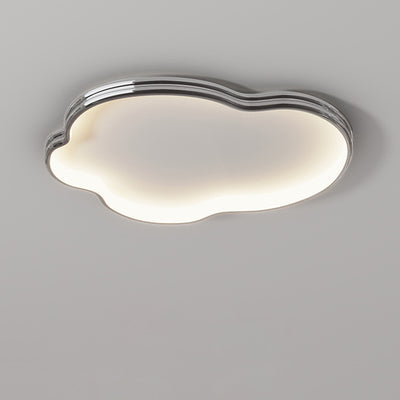 Modern Minimalist Cloud Shape Aluminium Iron Silicone Flush Mount Ceiling Light For Bedroom