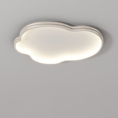 Modern Minimalist Cloud Shape Aluminium Iron Silicone Flush Mount Ceiling Light For Bedroom