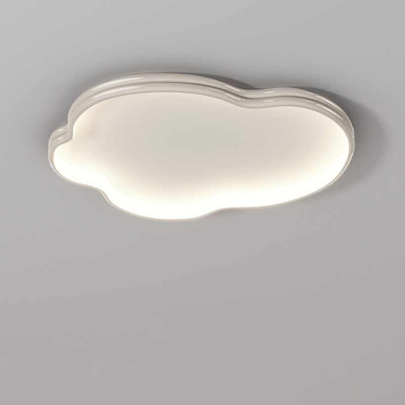 Modern Minimalist Cloud Shape Aluminium Iron Silicone Flush Mount Ceiling Light For Bedroom
