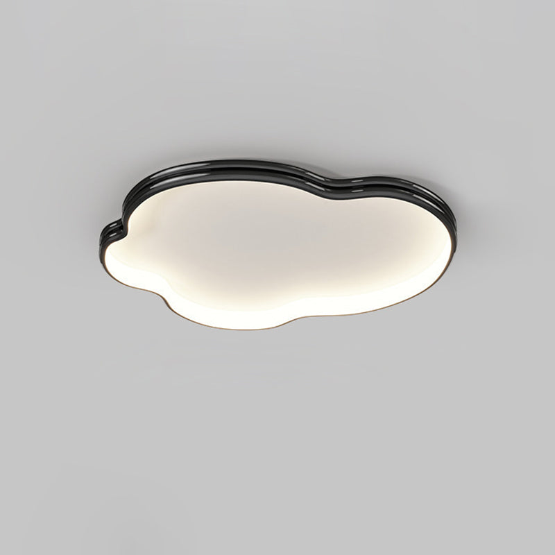 Modern Minimalist Cloud Shape Aluminium Iron Silicone Flush Mount Ceiling Light For Bedroom