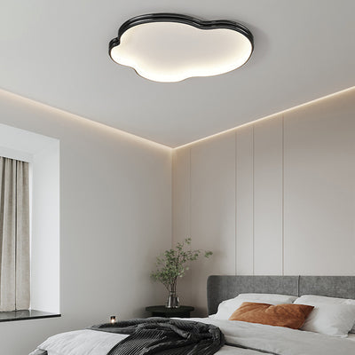 Modern Minimalist Cloud Shape Aluminium Iron Silicone Flush Mount Ceiling Light For Bedroom