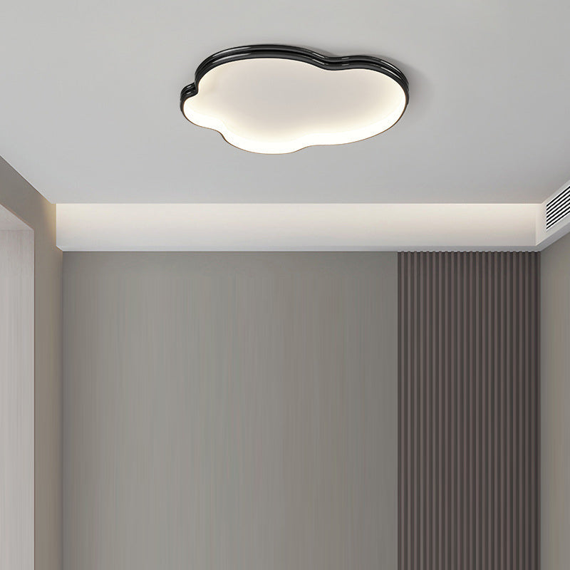 Modern Minimalist Cloud Shape Aluminium Iron Silicone Flush Mount Ceiling Light For Bedroom