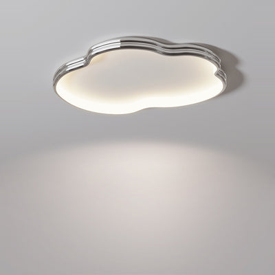 Modern Minimalist Cloud Shape Aluminium Iron Silicone Flush Mount Ceiling Light For Bedroom