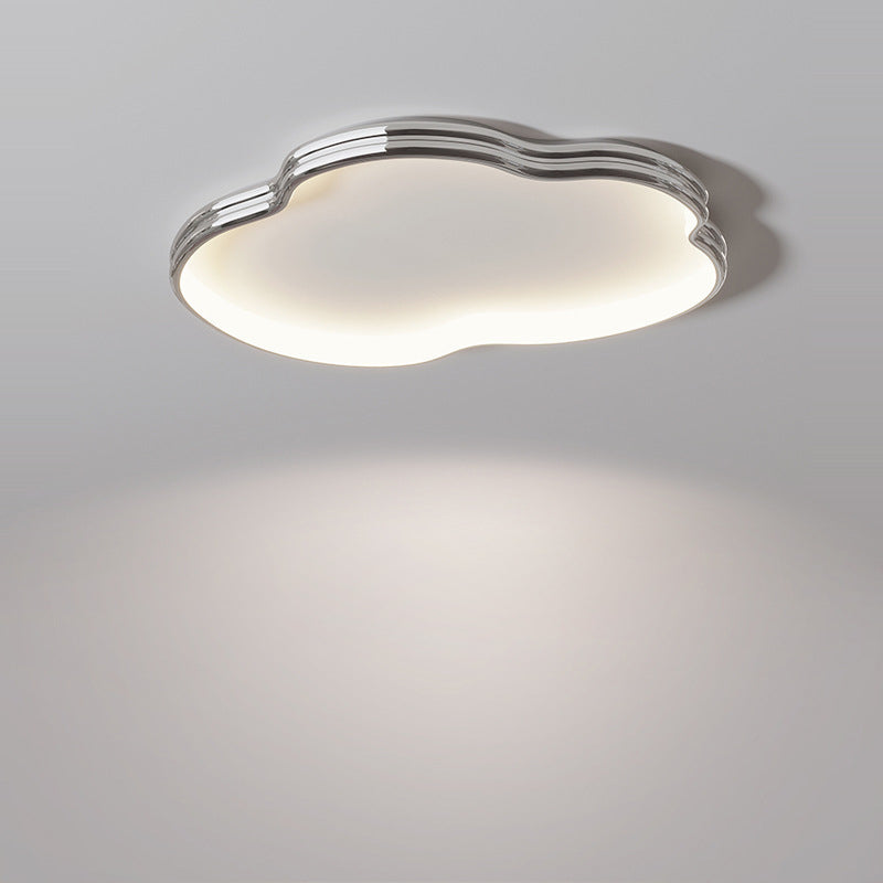 Modern Minimalist Cloud Shape Aluminium Iron Silicone Flush Mount Ceiling Light For Bedroom