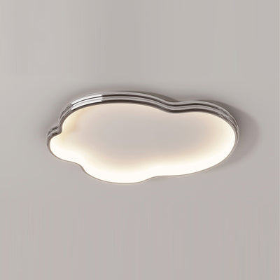 Modern Minimalist Cloud Shape Aluminium Iron Silicone Flush Mount Ceiling Light For Bedroom