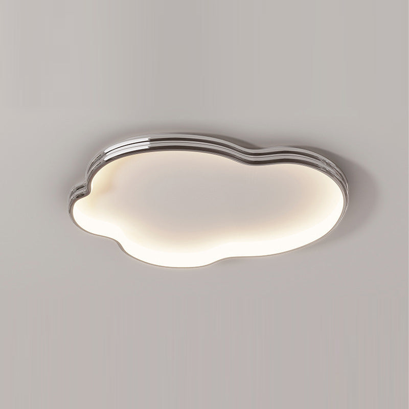 Modern Minimalist Cloud Shape Aluminium Iron Silicone Flush Mount Ceiling Light For Bedroom