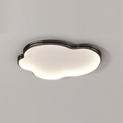 Modern Minimalist Cloud Shape Aluminium Iron Silicone Flush Mount Ceiling Light For Bedroom