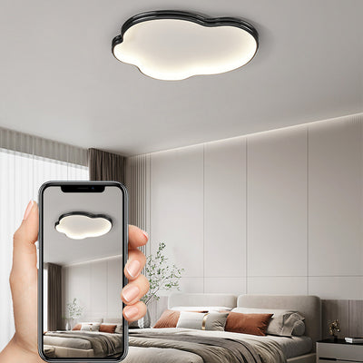 Modern Minimalist Cloud Shape Aluminium Iron Silicone Flush Mount Ceiling Light For Bedroom
