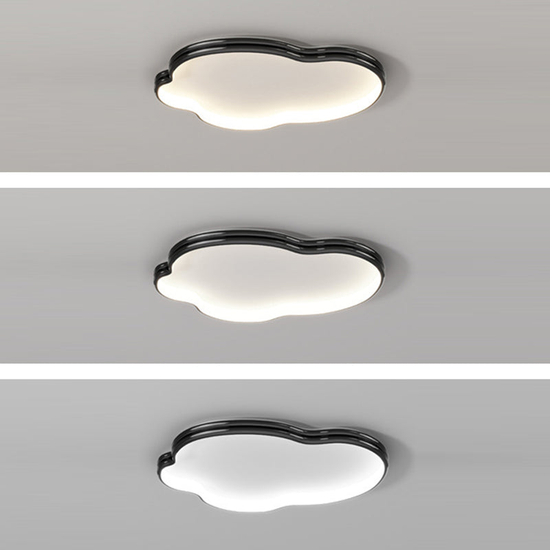Modern Minimalist Cloud Shape Aluminium Iron Silicone Flush Mount Ceiling Light For Bedroom