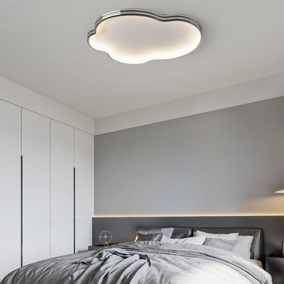 Modern Minimalist Cloud Shape Aluminium Iron Silicone Flush Mount Ceiling Light For Bedroom