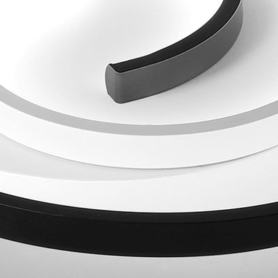 Modern Minimalist Spiral Shape Silicone Iron Aluminum LED Flush Mount Ceiling Light For Bedroom