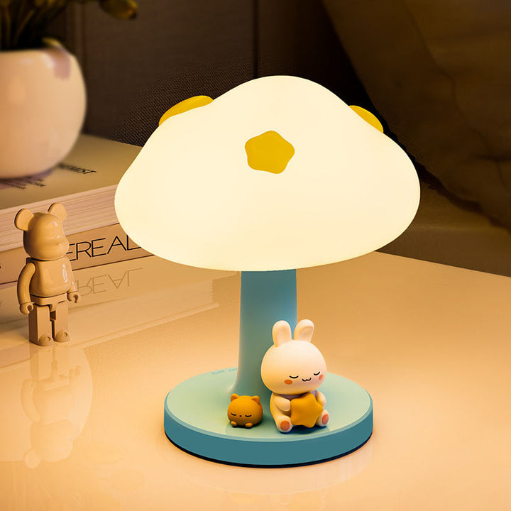 Lámpara de mesa LED de silicona con forma de nube para niños creativos contemporáneos de ABS y PVC para el dormitorio 