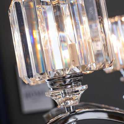 Contemporary Scandinavian Branch Shape Chromium Crystal 6/8-Light Chandelier For Bedroom