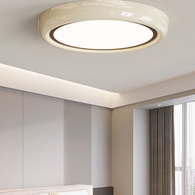 Modern Minimalist Round Acrylic Iron LED Flush Mount Ceiling Light For Bedroom