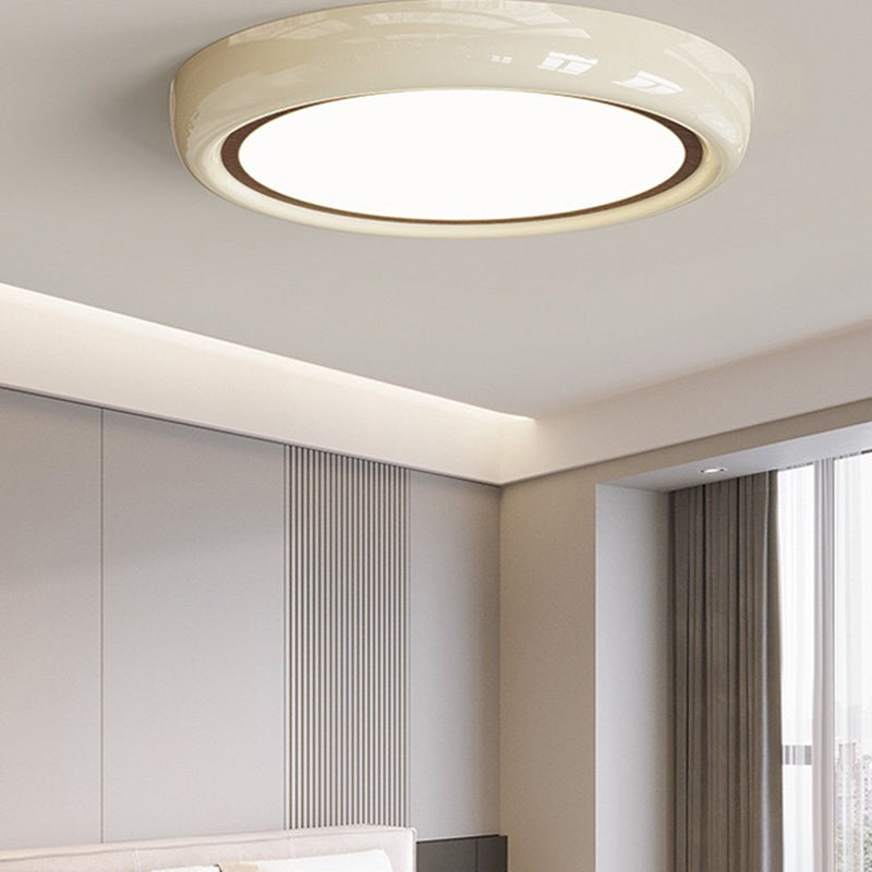 Modern Minimalist Round Acrylic Iron LED Flush Mount Ceiling Light For Bedroom