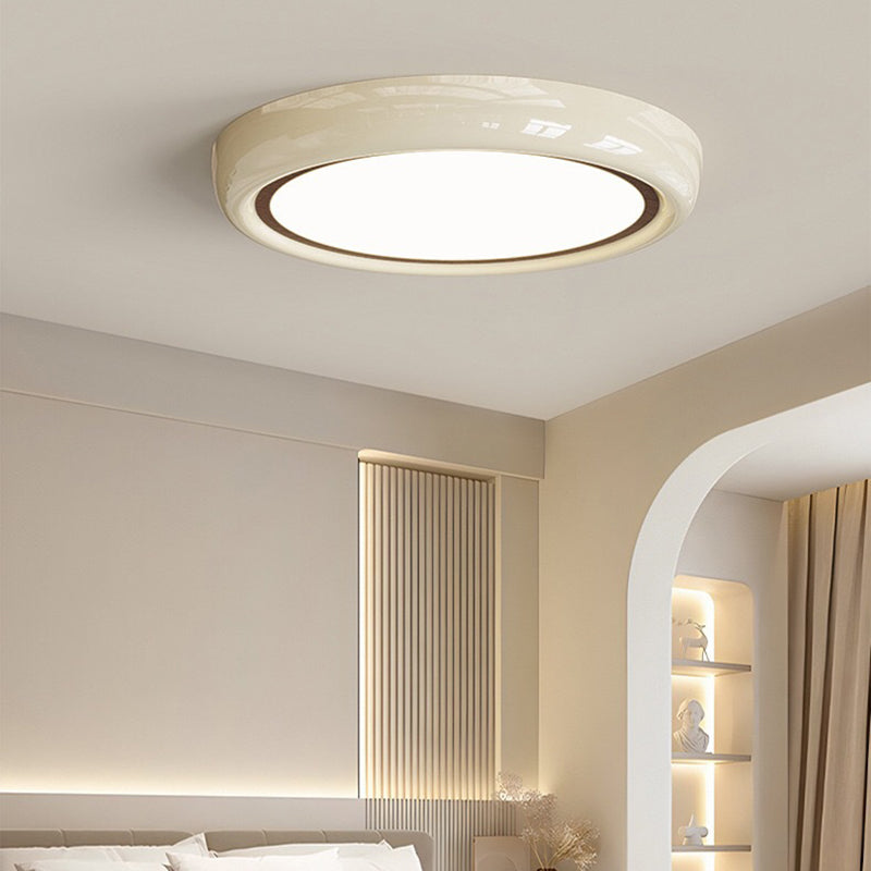 Modern Minimalist Round Acrylic Iron LED Flush Mount Ceiling Light For Bedroom
