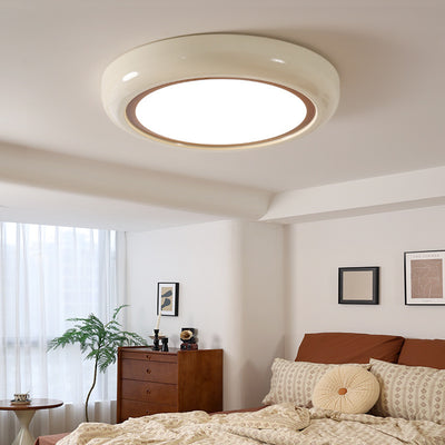 Modern Minimalist Round Acrylic Iron LED Flush Mount Ceiling Light For Bedroom