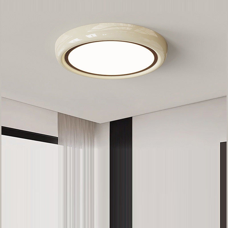 Modern Minimalist Round Acrylic Iron LED Flush Mount Ceiling Light For Bedroom
