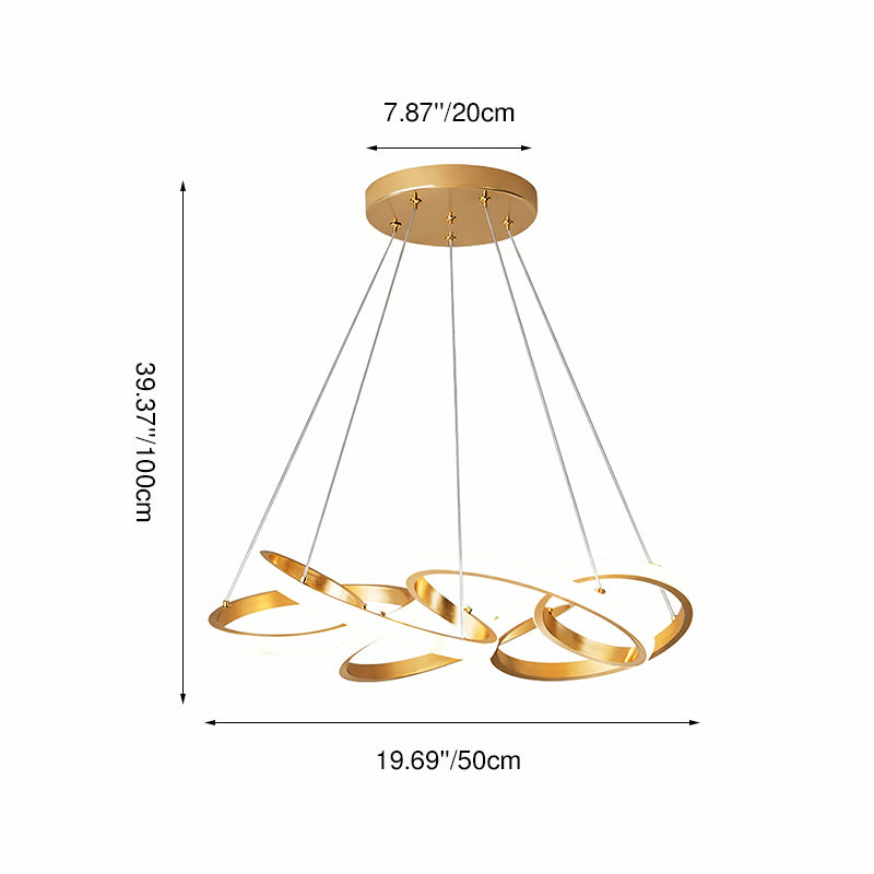 Moderno Lujo Oro Línea Retorcida Isla Luz LED Candelabro 