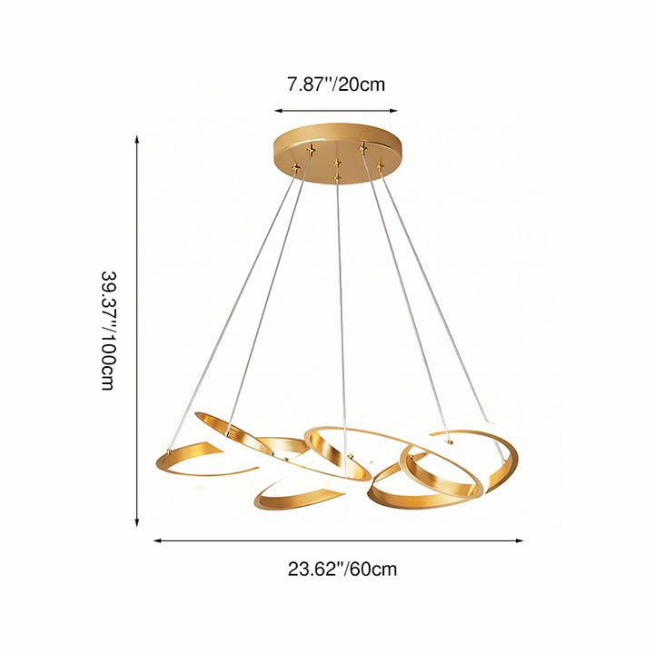 Moderno Lujo Oro Línea Retorcida Isla Luz LED Candelabro 