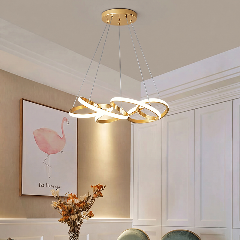 Moderno Lujo Oro Línea Retorcida Isla Luz LED Candelabro 