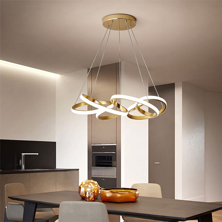 Moderno Lujo Oro Línea Retorcida Isla Luz LED Candelabro 