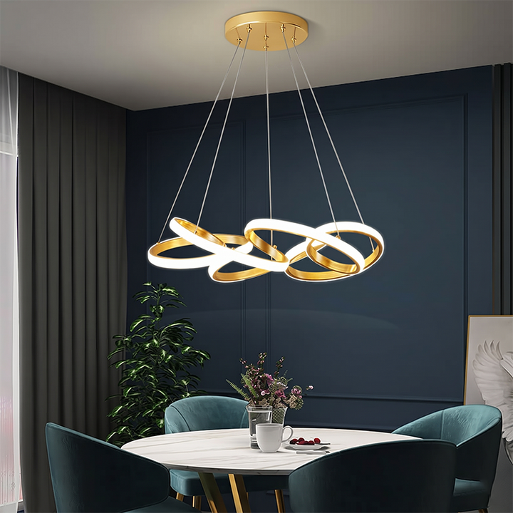 Moderno Lujo Oro Línea Retorcida Isla Luz LED Candelabro 