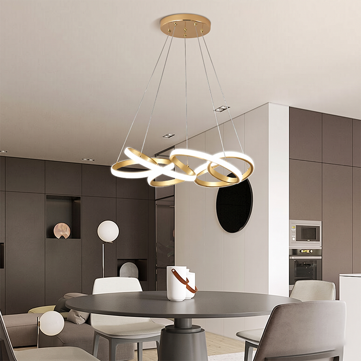 Moderno Lujo Oro Línea Retorcida Isla Luz LED Candelabro 