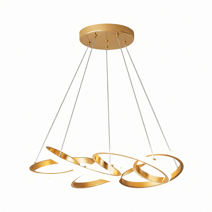 Moderno Lujo Oro Línea Retorcida Isla Luz LED Candelabro 