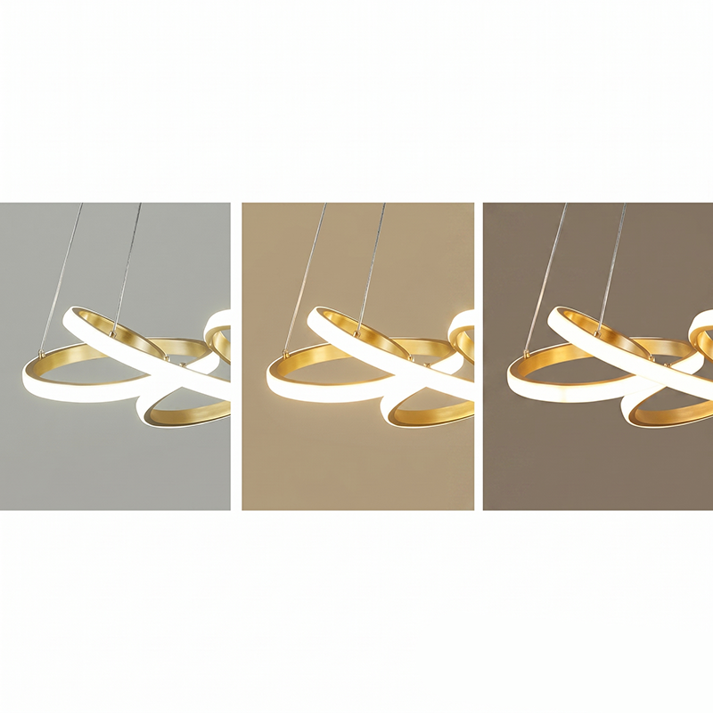 Moderno Lujo Oro Línea Retorcida Isla Luz LED Candelabro 