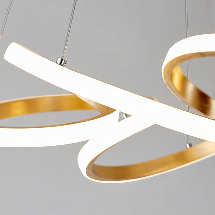 Moderno Lujo Oro Línea Retorcida Isla Luz LED Candelabro 