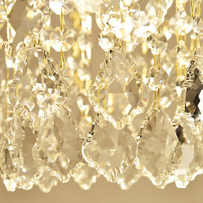Modern Luxury Iron Crystal Branch 1-Light Semi-Flush Mount Ceiling Light For Living Room