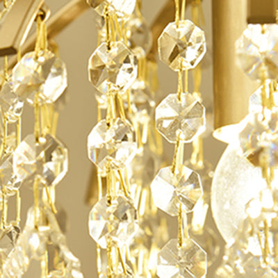 Modern Luxury Iron Crystal Branch 1-Light Semi-Flush Mount Ceiling Light For Living Room