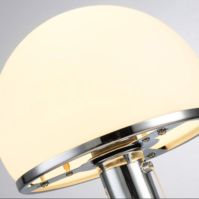 Contemporary Industrial Hemisphere Iron Glass 1-Light Table Lamp For Bedroom