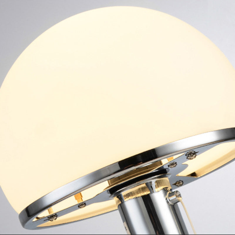 Contemporary Industrial Hemisphere Iron Glass 1-Light Table Lamp For Bedroom