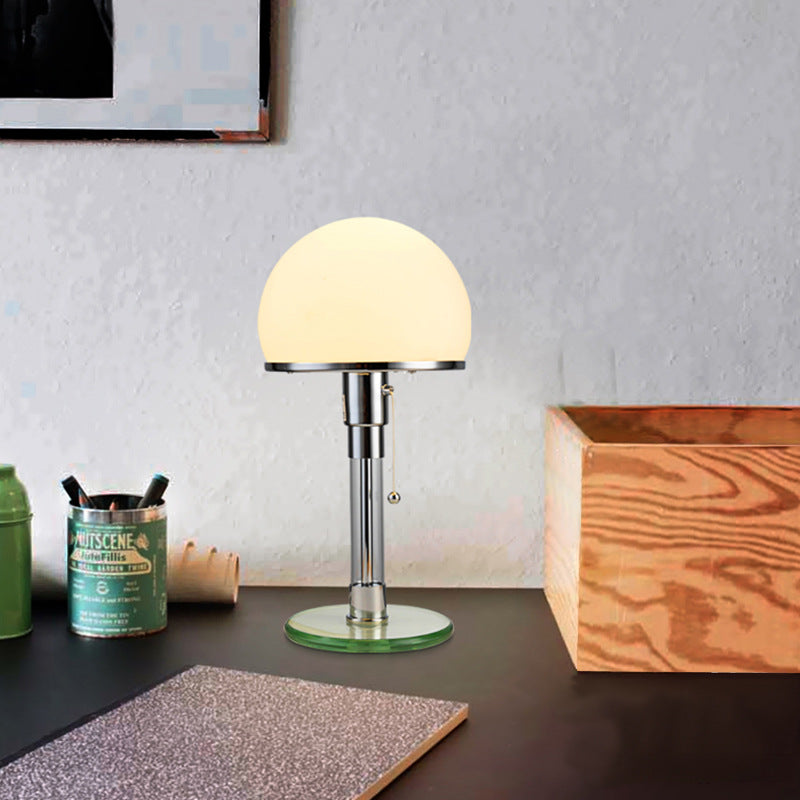 Contemporary Industrial Hemisphere Iron Glass 1-Light Table Lamp For Bedroom