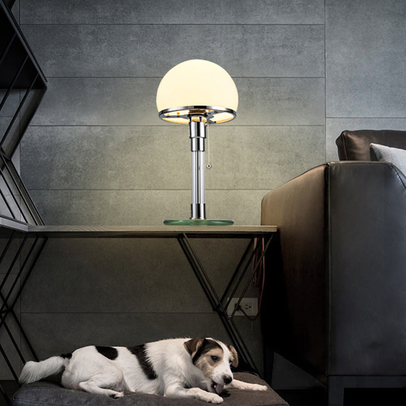 Contemporary Industrial Hemisphere Iron Glass 1-Light Table Lamp For Bedroom
