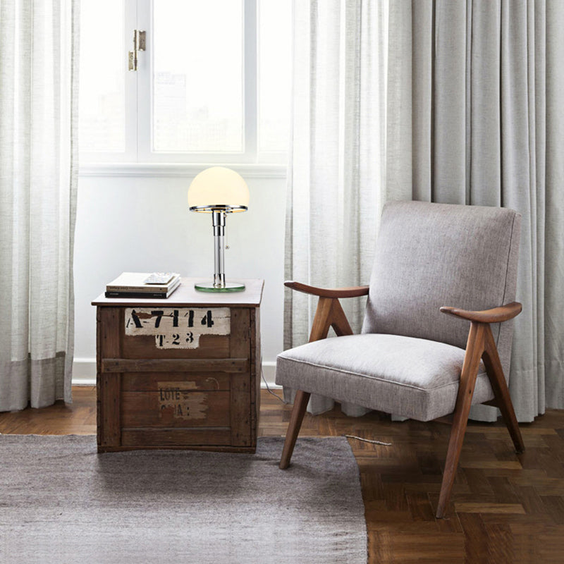 Contemporary Industrial Hemisphere Iron Glass 1-Light Table Lamp For Bedroom