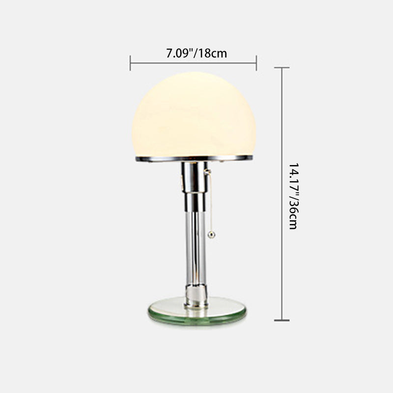 Contemporary Industrial Hemisphere Iron Glass 1-Light Table Lamp For Bedroom