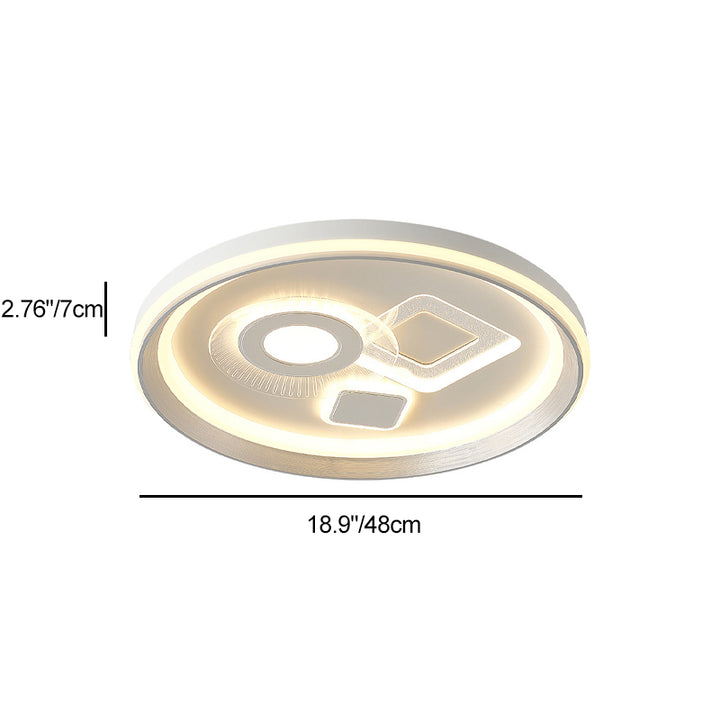 Plafonnier LED Rond en Fer Acrylique Minimaliste Moderne pour Chambre et Salon 