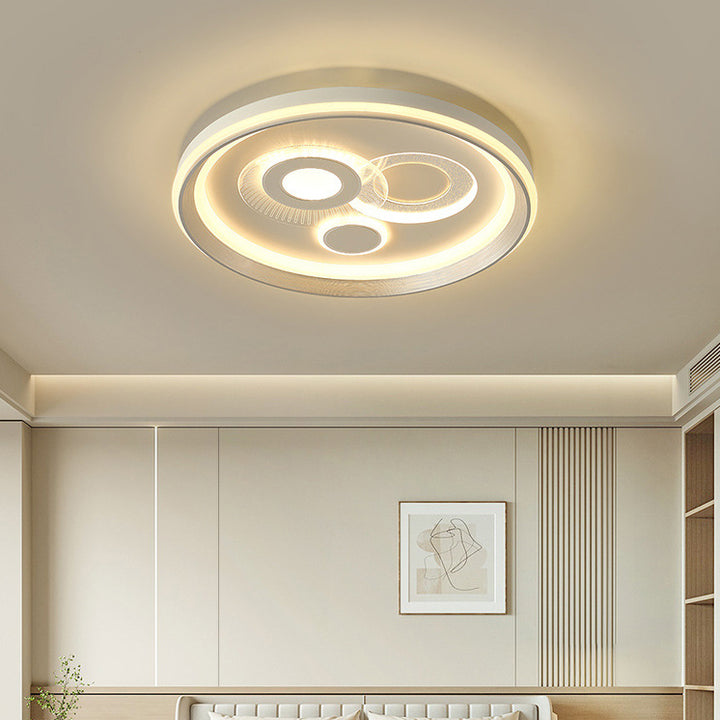 Plafonnier LED Rond en Fer Acrylique Minimaliste Moderne pour Chambre et Salon 