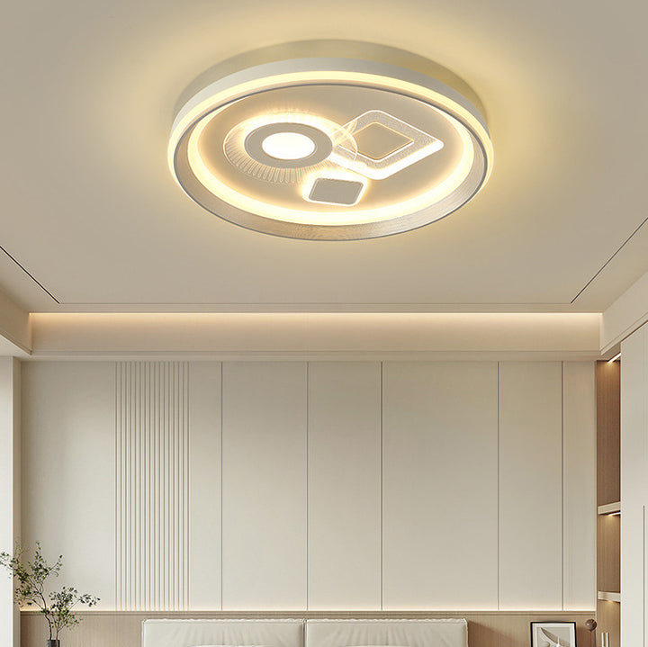 Plafonnier LED Rond en Fer Acrylique Minimaliste Moderne pour Chambre et Salon 