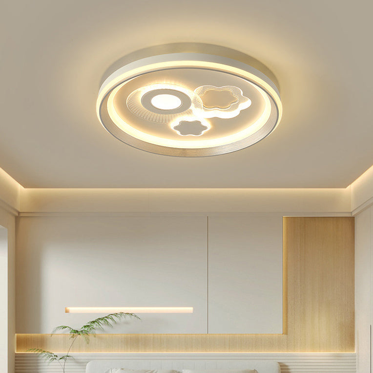 Plafonnier LED Rond en Fer Acrylique Minimaliste Moderne pour Chambre et Salon 