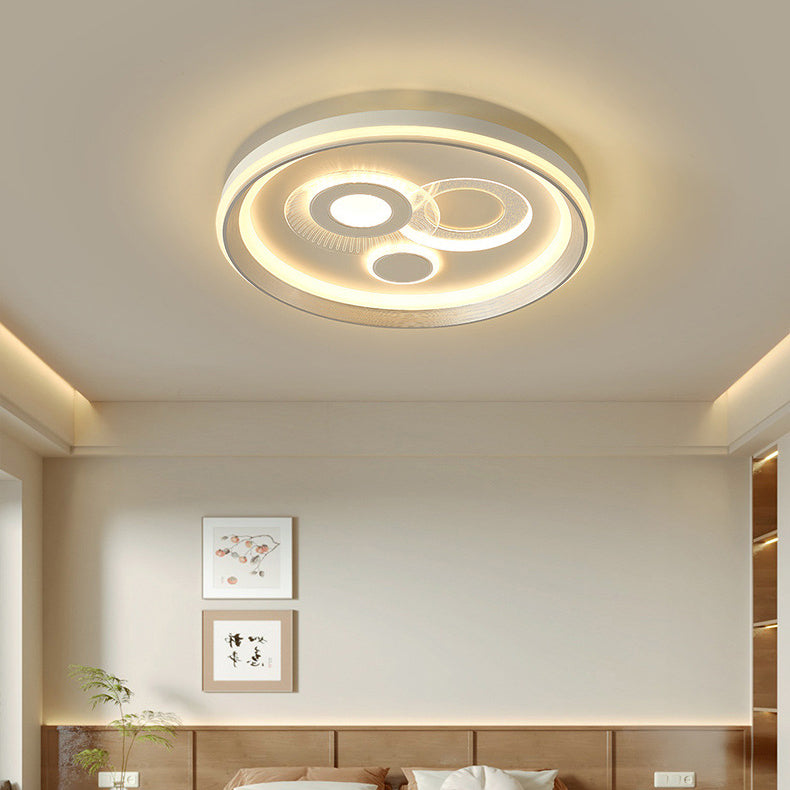 Plafonnier LED Rond en Fer Acrylique Minimaliste Moderne pour Chambre et Salon 